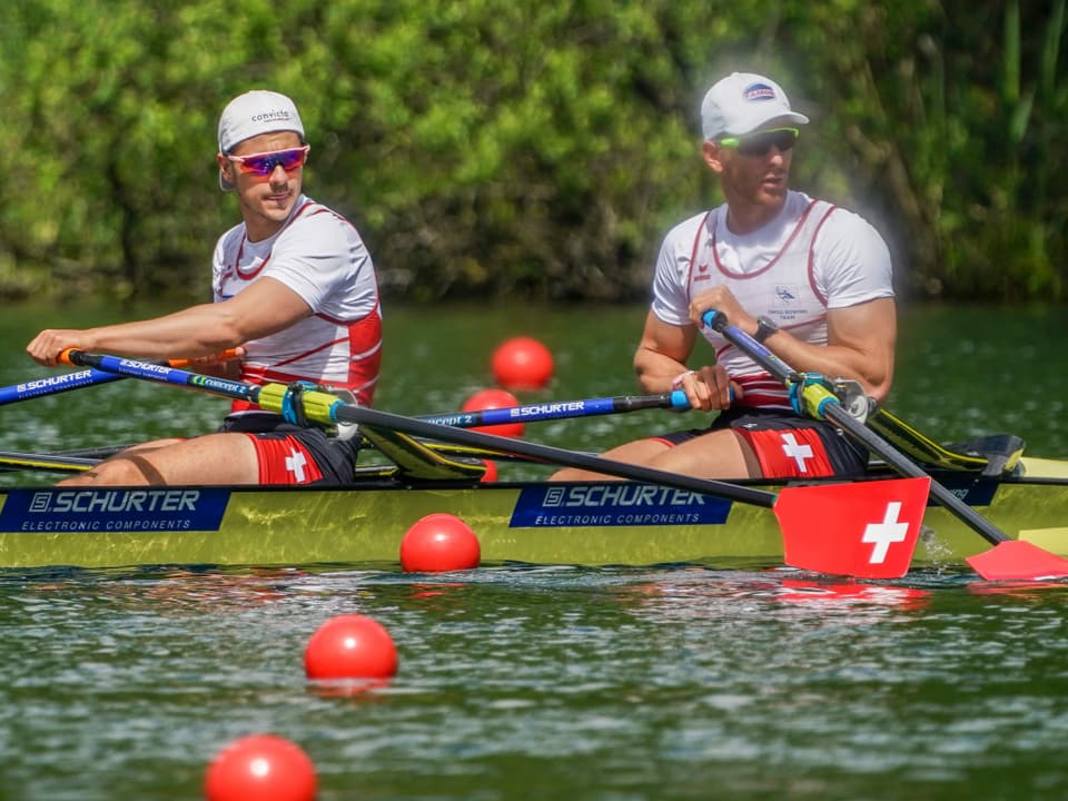 Hat es gereicht? Ja hat es. Roman Röösli (l.) und Barnabé Delarze bestreiten am Sonntag den A-Final.