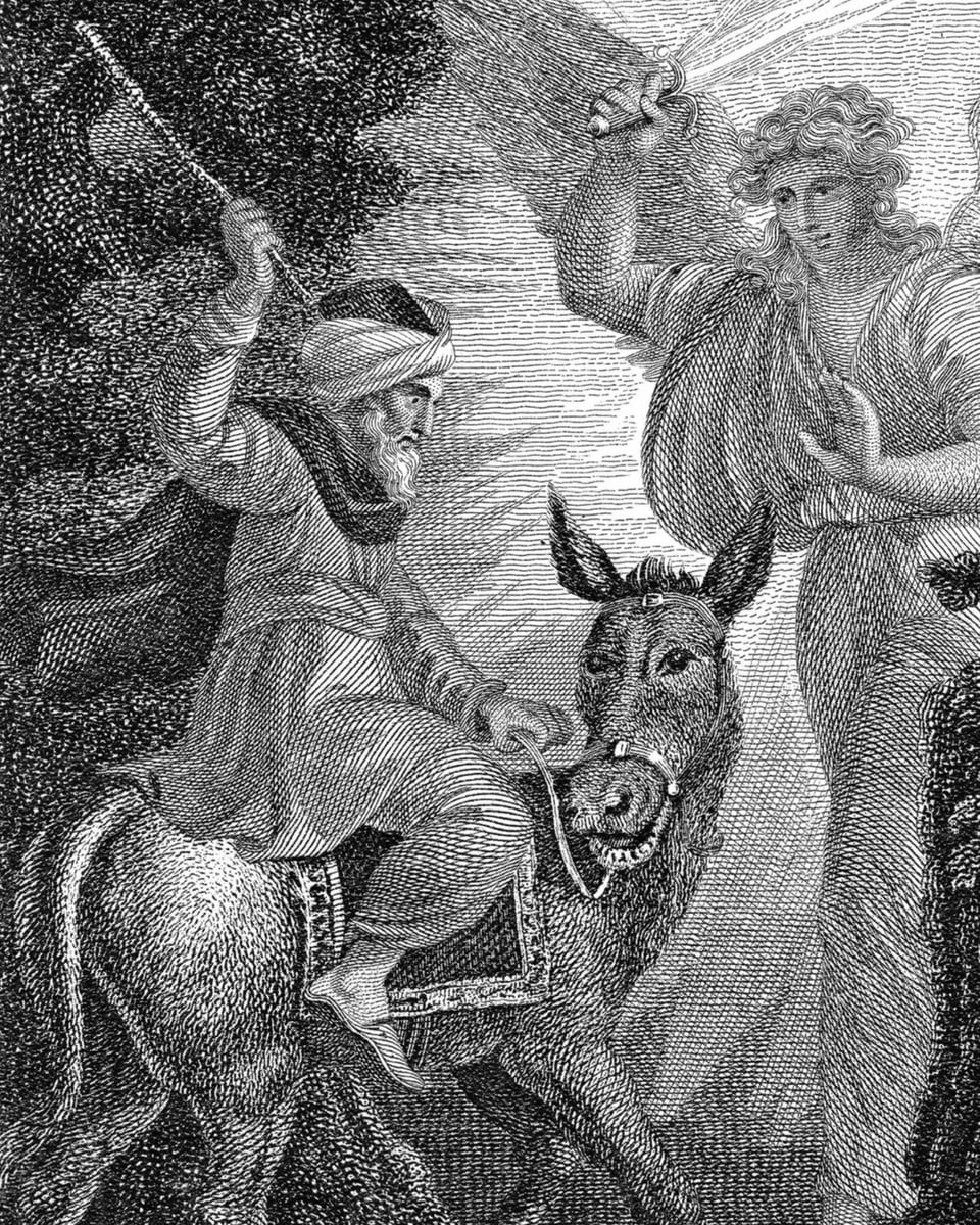 Illustration von Bileam und seiner Eselin