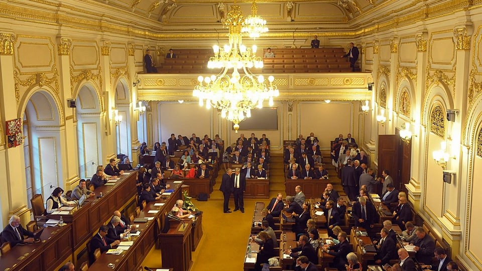 Der Saal des tschechischen Parlaments in Prag.
