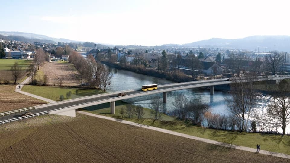 Visulaisierung der geplanten Reussbrücke