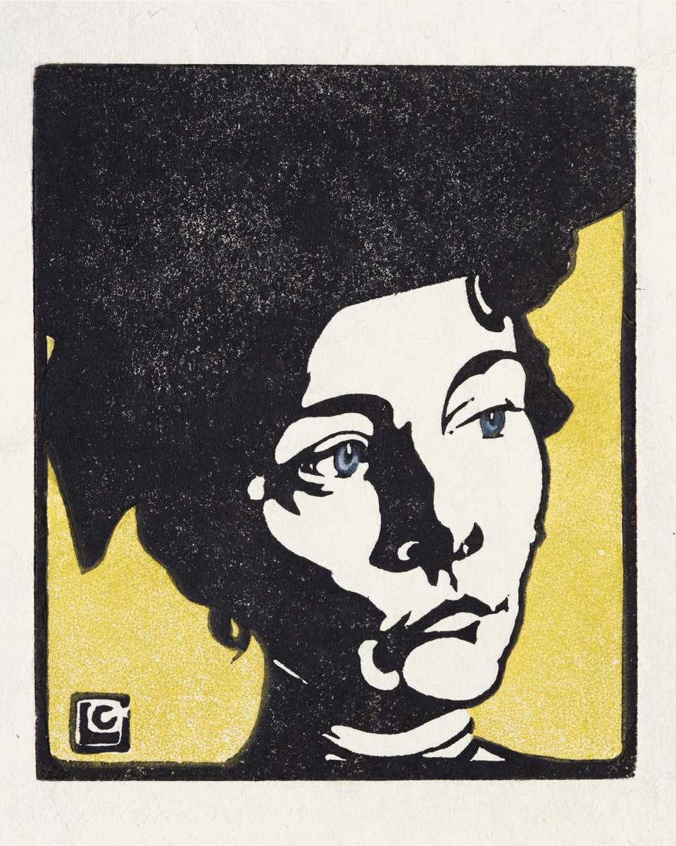 Dame mit Hut, Farbholzschnitt, 1904.