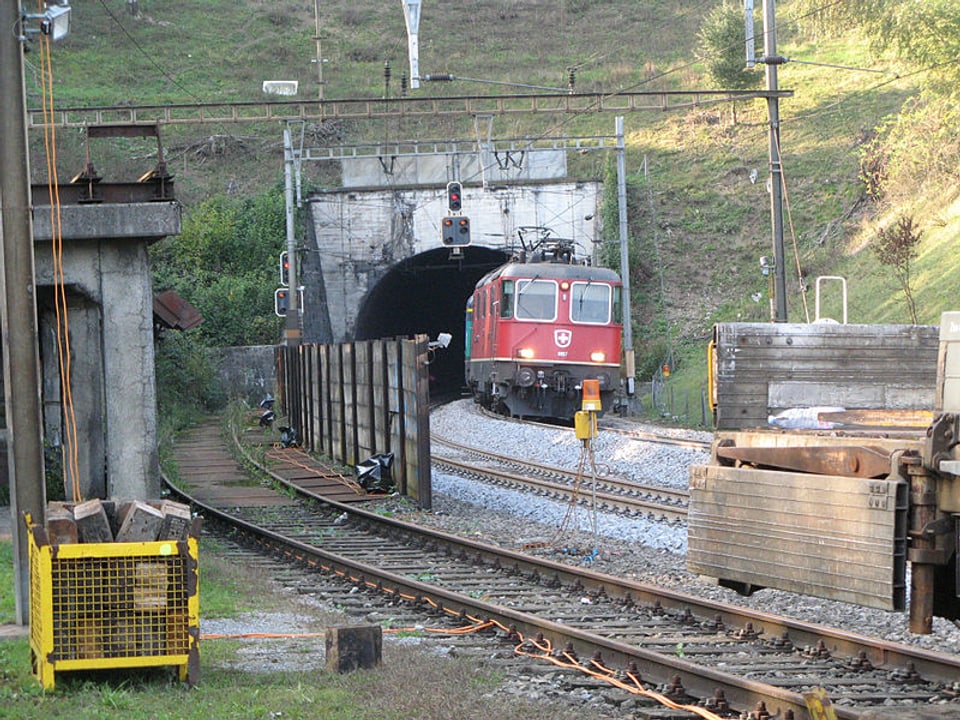 Tunnel und Güterzug