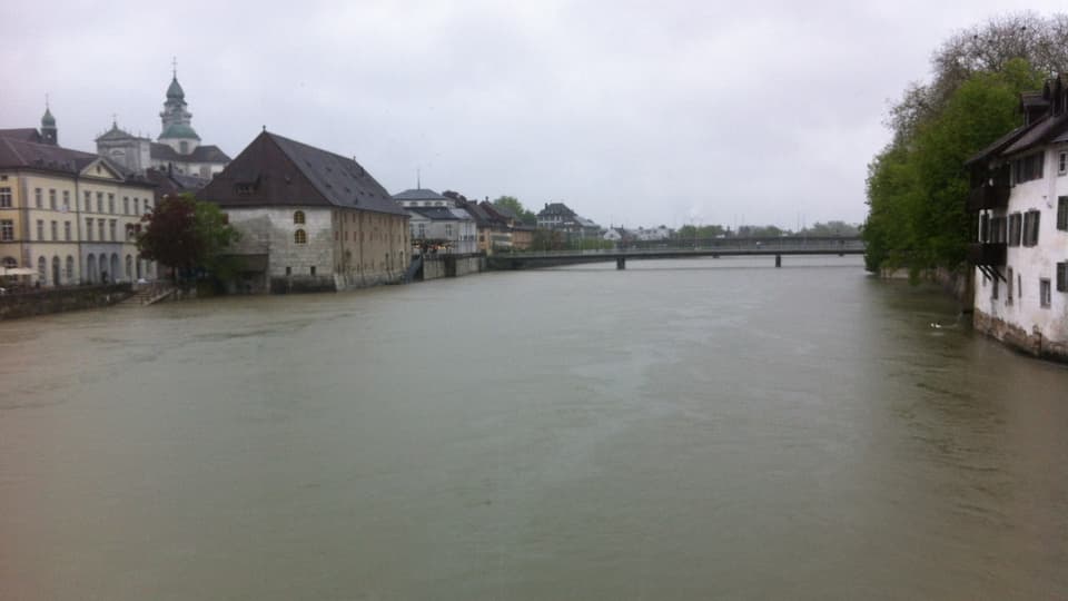 Bereits am Freitag führte die Aare in Solothurn Hochwasser.