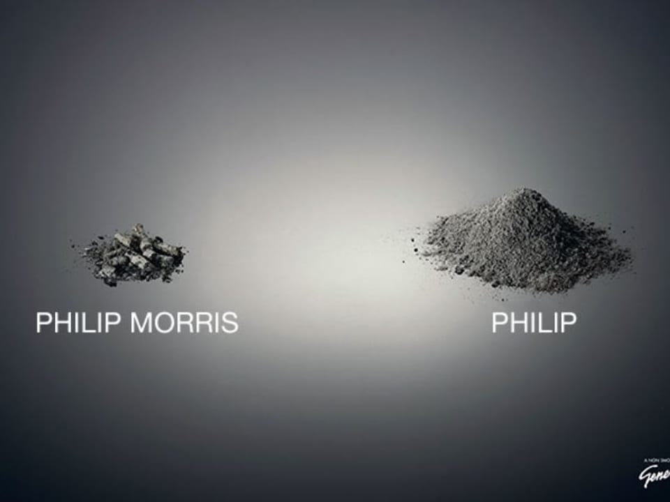 Asche von Philipp neben Zigarettenasche, ebenfalls von Philip (Morris). 