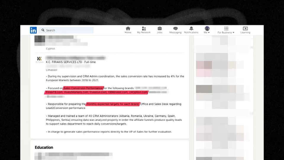 Tätigkeitsbeschriebe von ehemaligen Mitarbeiterinnen und Mitarbeitern von K.C. Firiakis Services. 