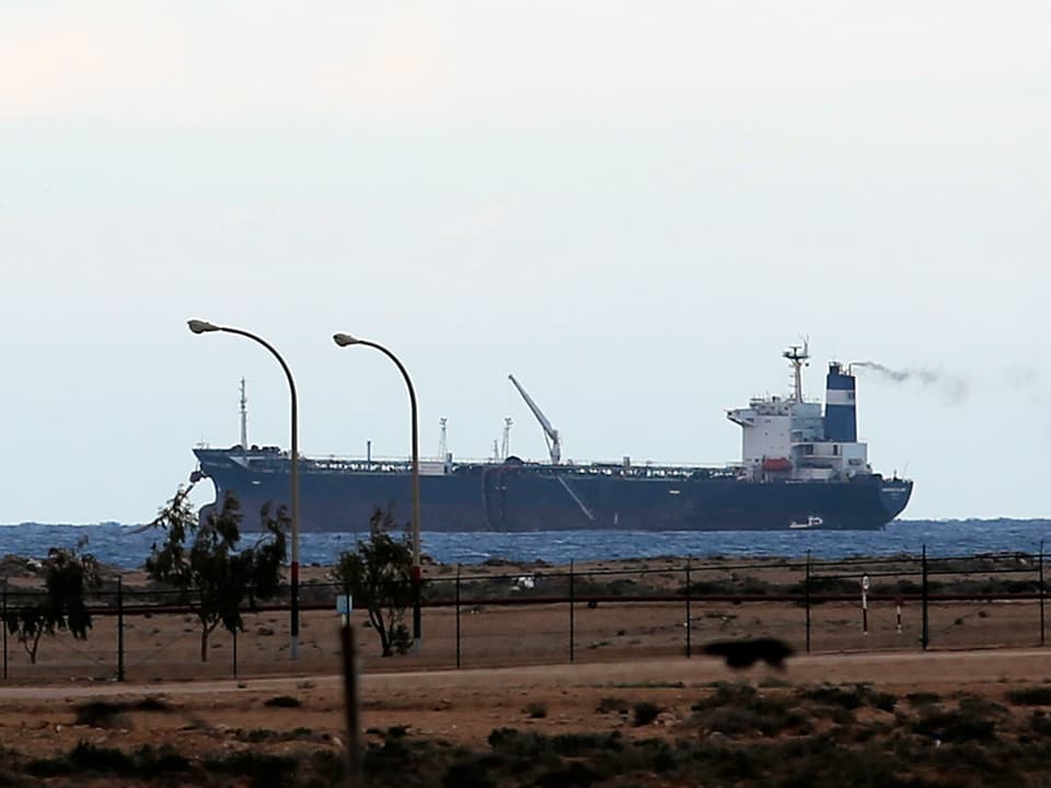 Ein nordkoreanischer Tanker vor der Küste Libyens. 