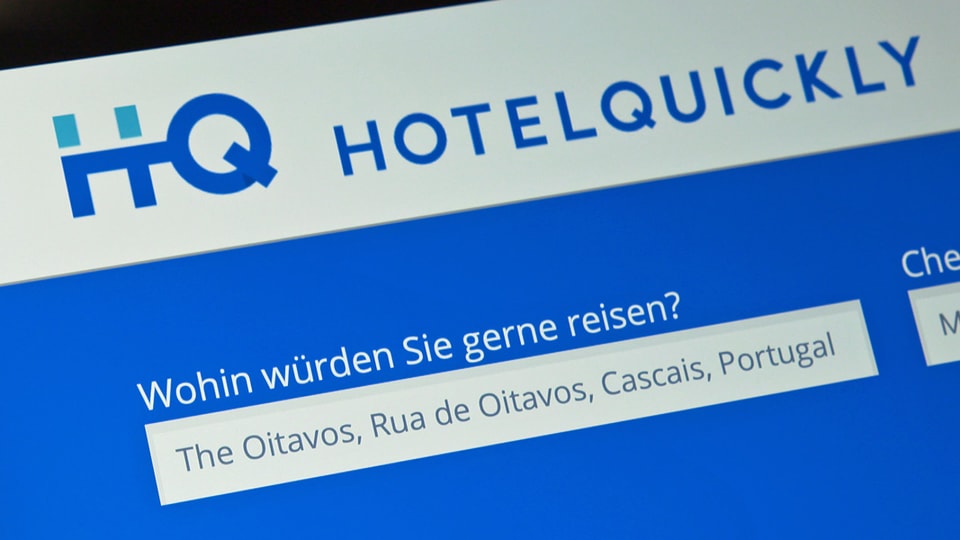 Internetseite von Hotelquickly