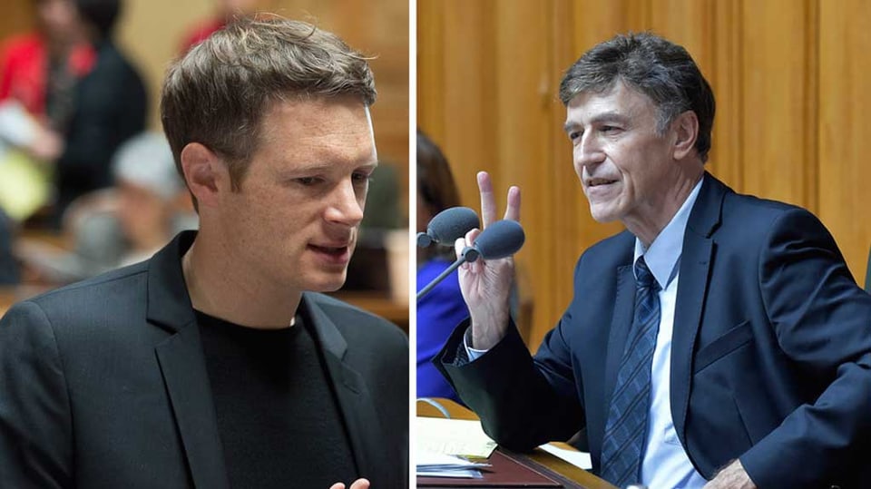 Bildmontage: Jonas Fricker und Luzi Stamm im Nationalratssaal