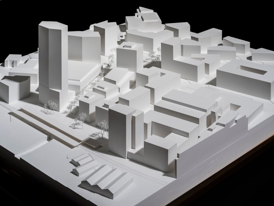 Modell einer Überbauung im Süden der Stadt Luzern.