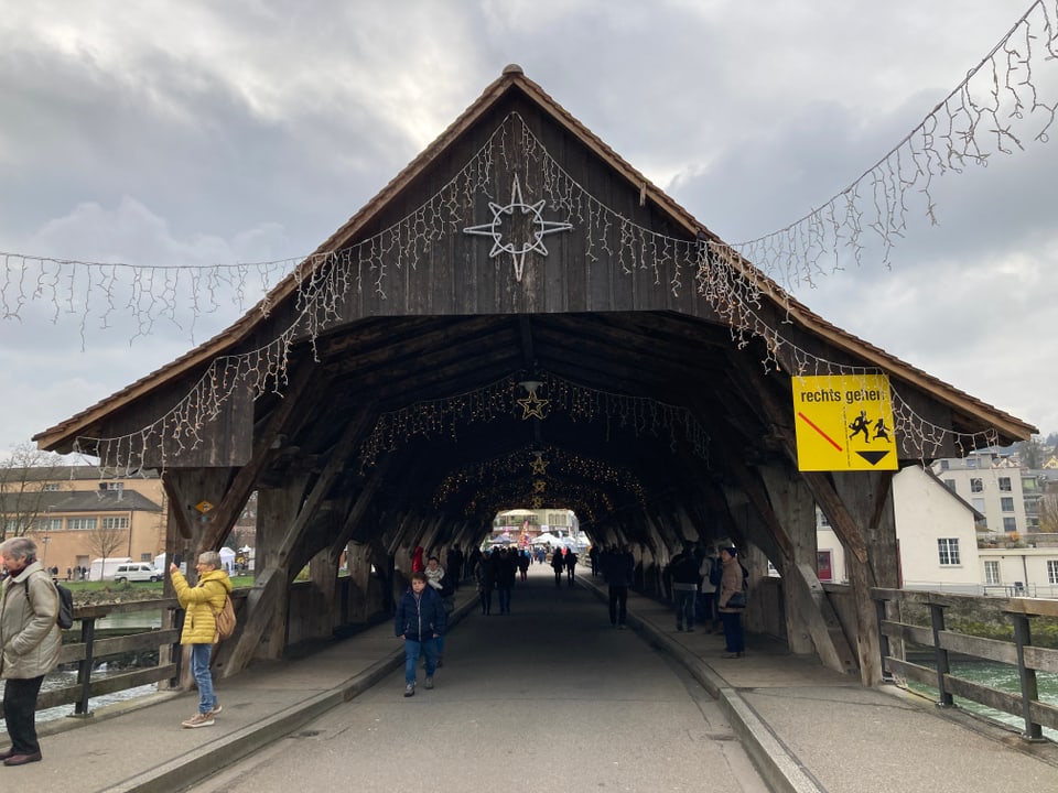 Die Holzbrücke von Bremgarten.