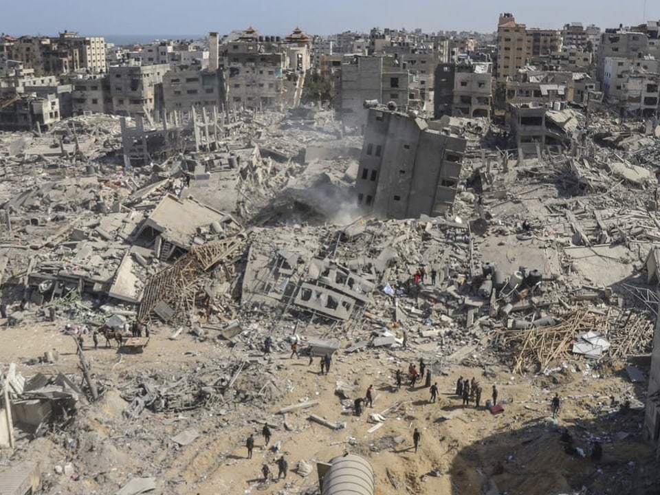 Zerstörtes Gebiet im Gazastreifen.