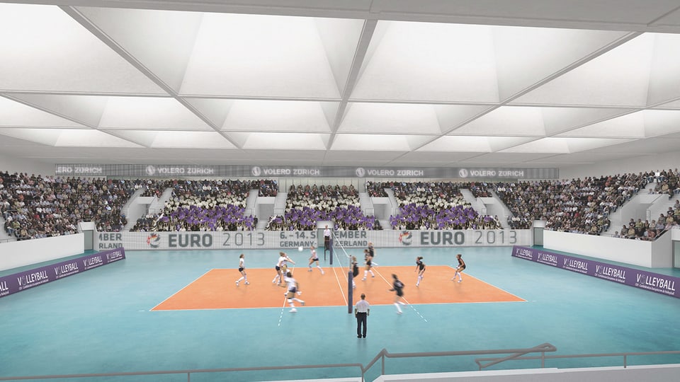 Visualisierung der Volleyball-Halle im «Theatre of Dreams»