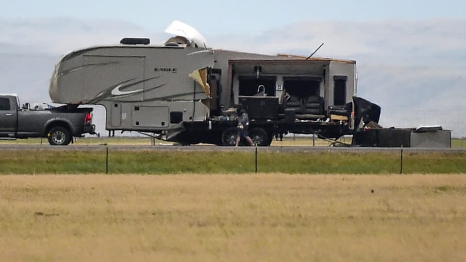 Zerstörter Camper.