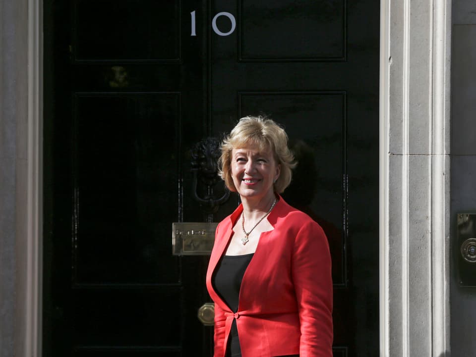 Andrea Leadsom vor 10, Downing Street.