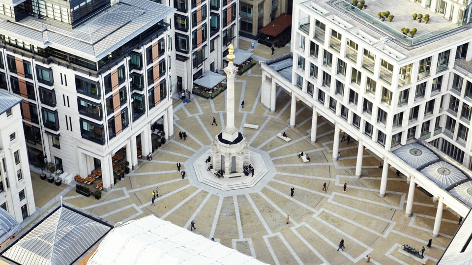Pater Noster Square in London von oben
