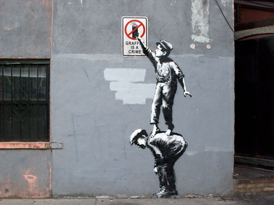 Ein Graffiti von Banksy