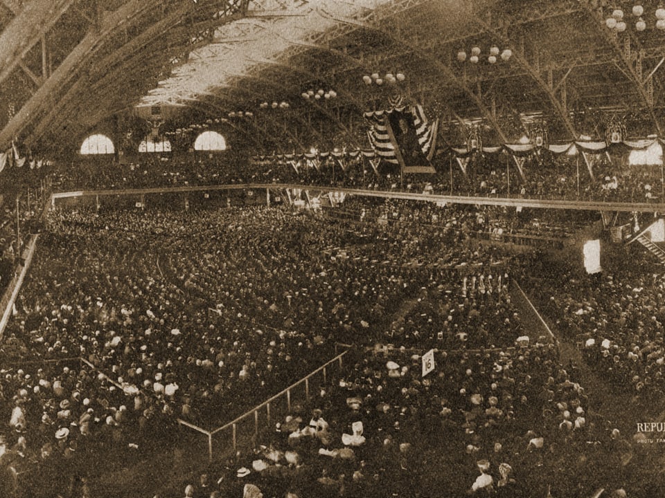 Zu sehen ist der Parteitag der Republikaner 1908 in Chicago.
