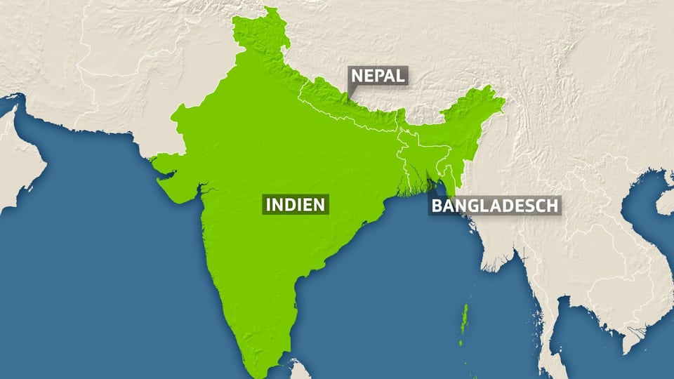 Nepal, Bangladesch und Indien