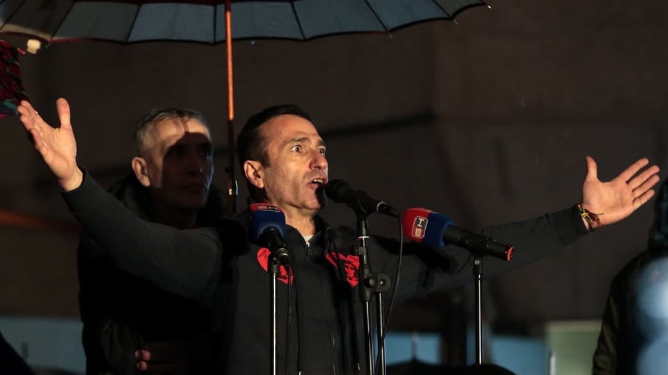 Dragicevic bei seinem Protest 