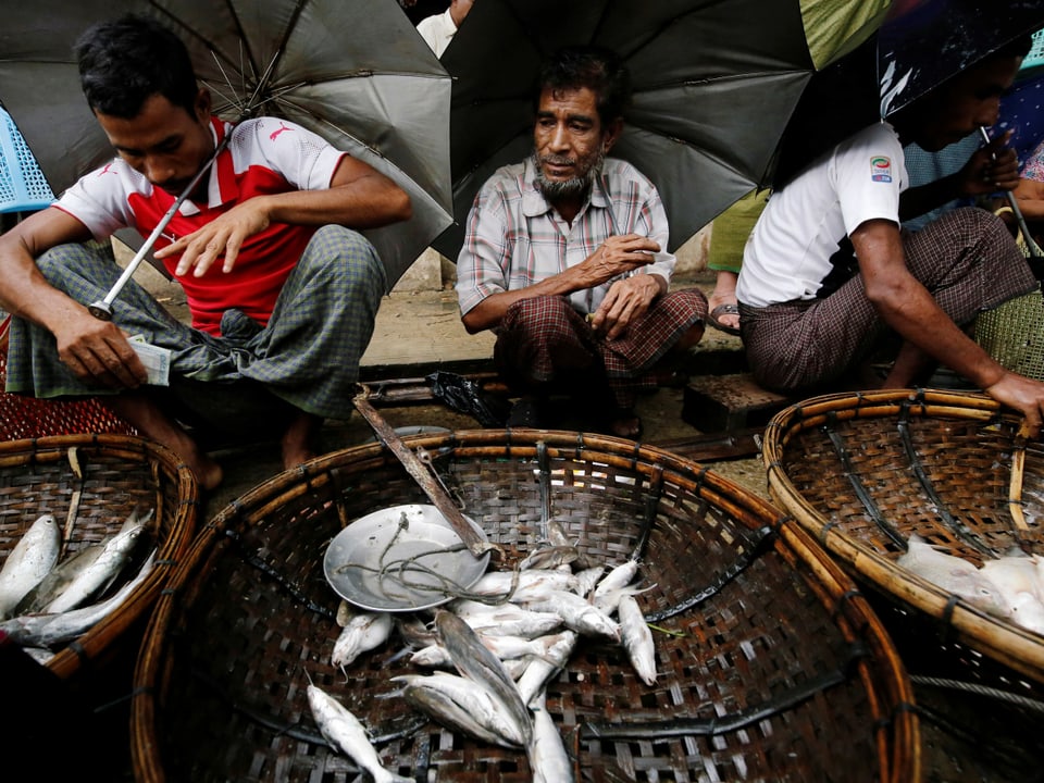 Muslimische Fischverkäufer in Rakhine