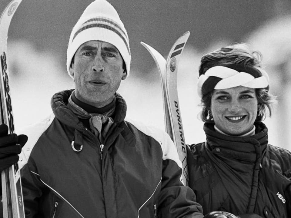 Charles und Diana im Ski-Outfit.