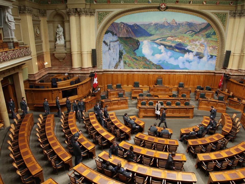 Blick von der Zuschauertribüne in den Nationalratssaal.