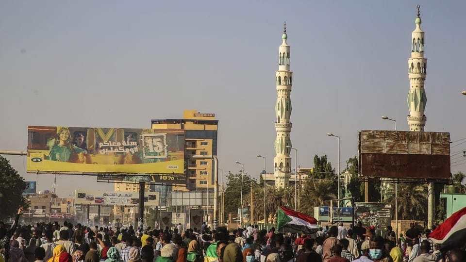 Demonstranten in Khartum