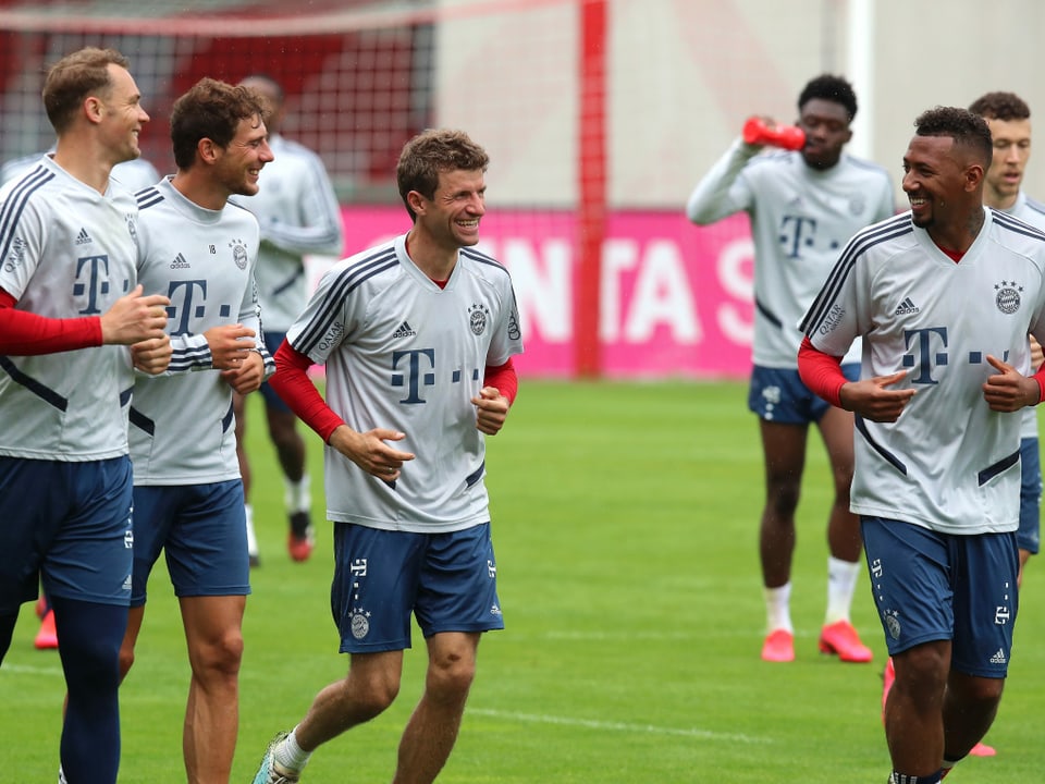 Die Bayern-Spieler im Training.