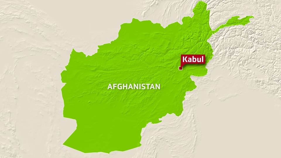 Karte Afghanistans mit der Verortung von Kabul.