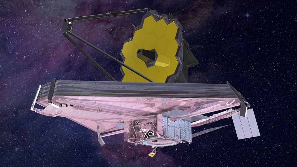 Das James-Webb-Teleskop im Modell: Illustration des James-Webb-Weltraumteleskops