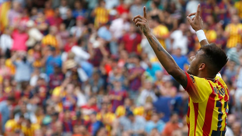 Neymar jubelt über sein Tor gegen Bilbao.