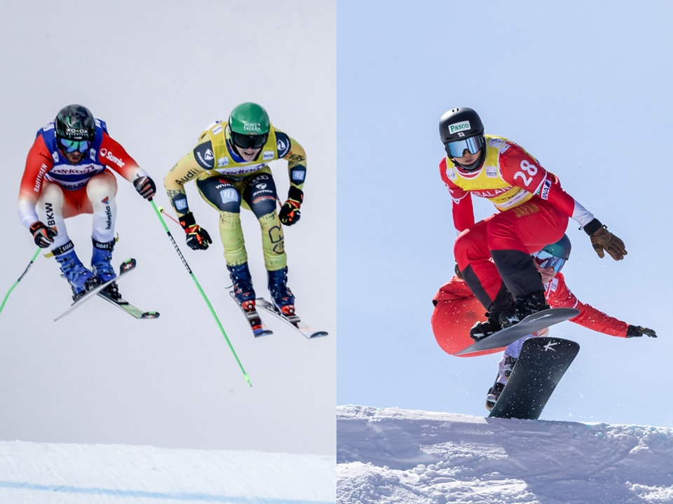 Kombibild mit einem Skicross- und Boardercross-Athleten.