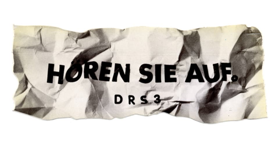Der DRS 3-Slogan 1993: «Radio hören macht Lärm». Der Slogan aus dem Jahr 1993.