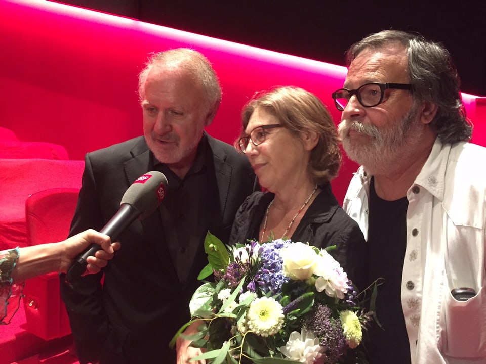 Gerührt nach der Premiere: Das Orginaltrio mit Peter Reber, Sue Schell und Marc Dietrich (v.l.)