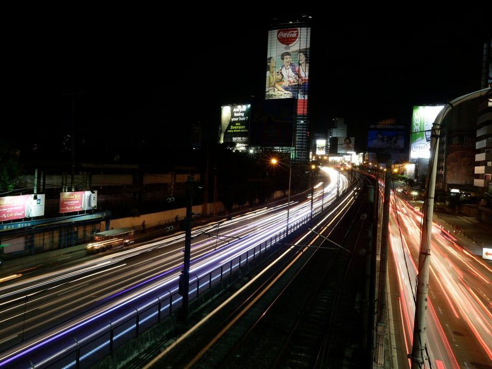 Leere Strassen in Manila.