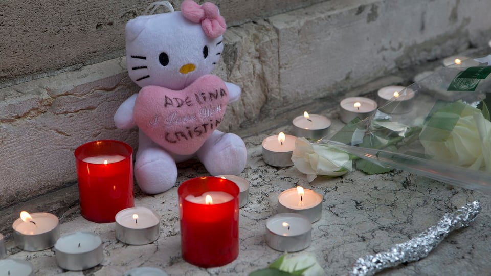 Trauer um getötete Adeline im September 2013 in Genf