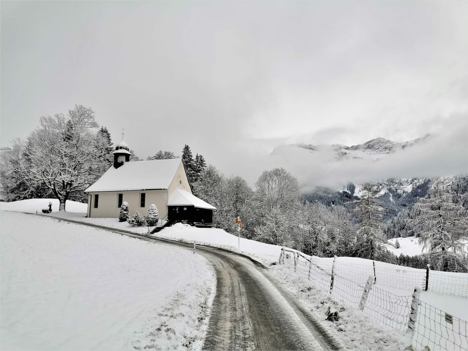 Verschneite Landschaft im Eigenthal, Luzern.