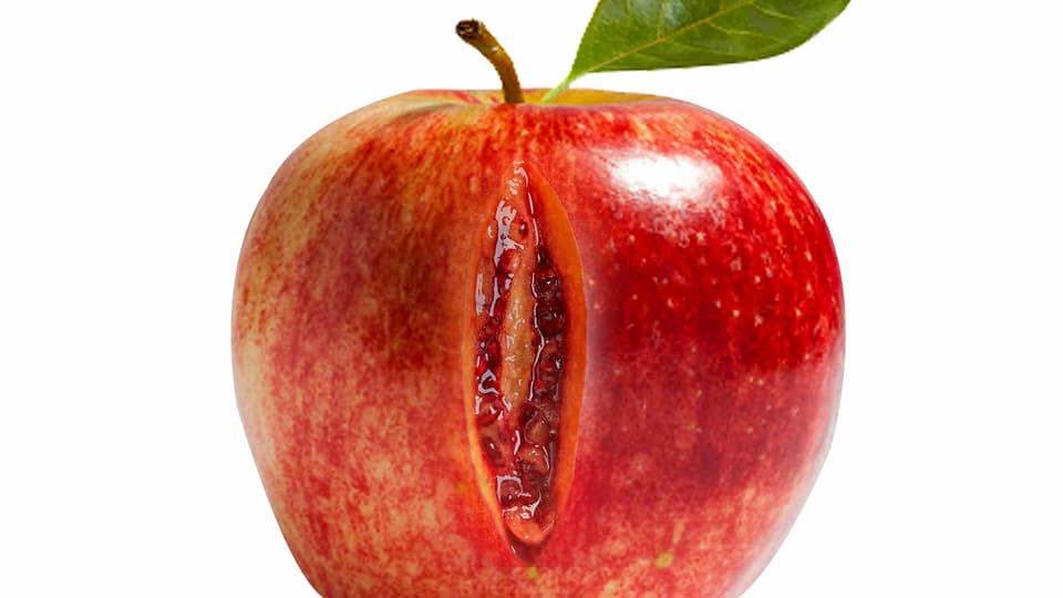 Apfel mit einem sexy Schlitz