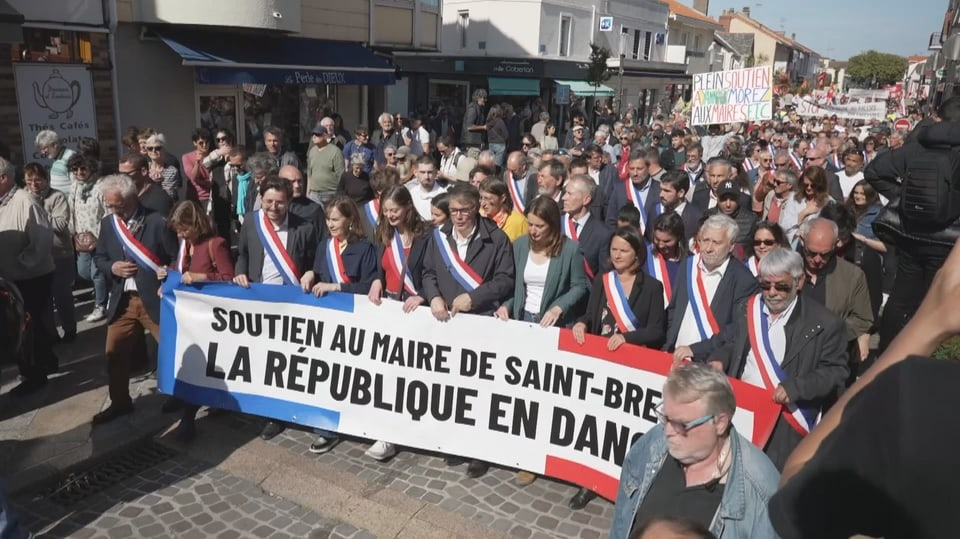 Kundgebung in Saint-Brévin-les-Pins