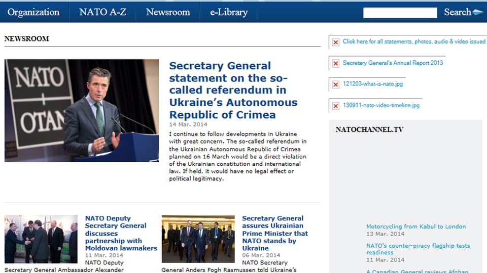 Printscreen Nato-Webseite