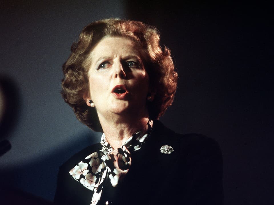 Auftritt beim Parteitag der Tories in Blackpool im Oktober 1985. 