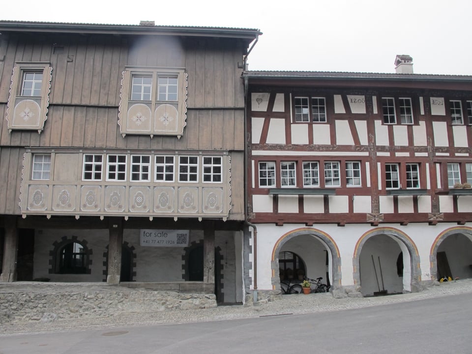 Riegelbauten im Städtchen Werdenberg.