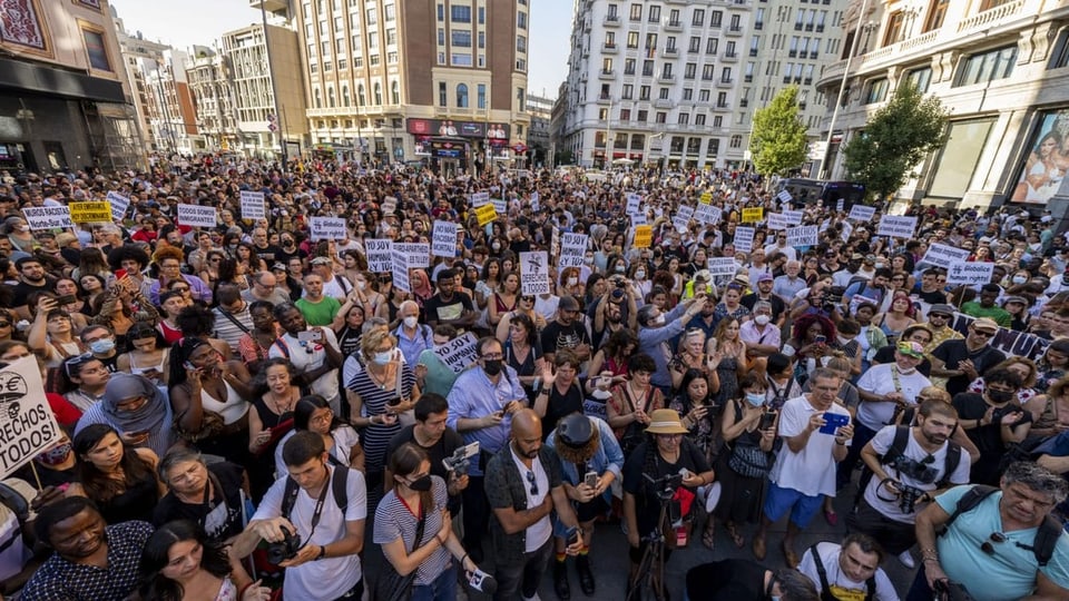 Demonstranten in Madrid