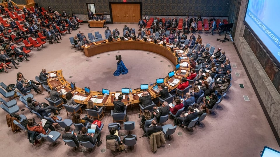Der versammelte UNO-Sicherheitsrat bei einer Sitzung