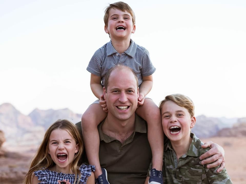 Prinz William mit seinen Kindern George, Charlotte und Louis