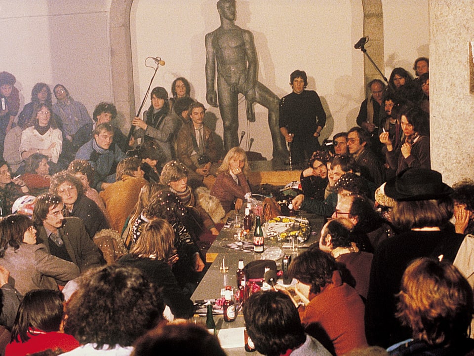 Pressekonferenz von 1981 an den Solothurner Filmtagen.