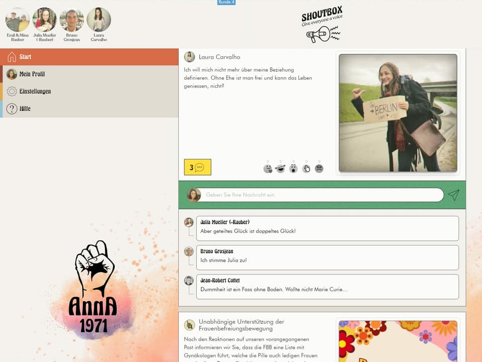 Screenshot aus der interaktiven Geschichte.