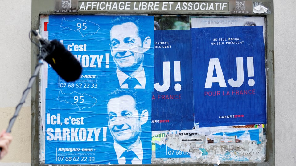 Wahlplakate von Sarkozy und Juppé