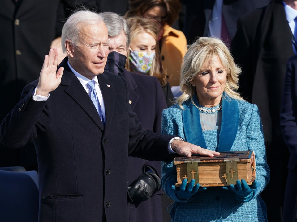 Joe und Jill Biden beim Amtseid