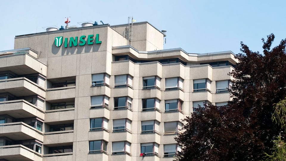 Aufnahme eines der Bettengebäude des Inselspital Bern.